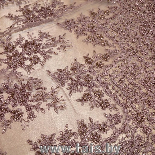 Вышивка на сетке с биссером (фиолетовый)