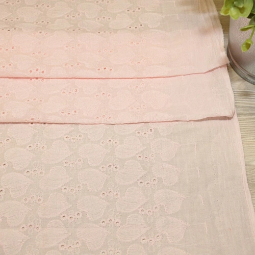 Батист вышитый "Ришелье" (пудра)