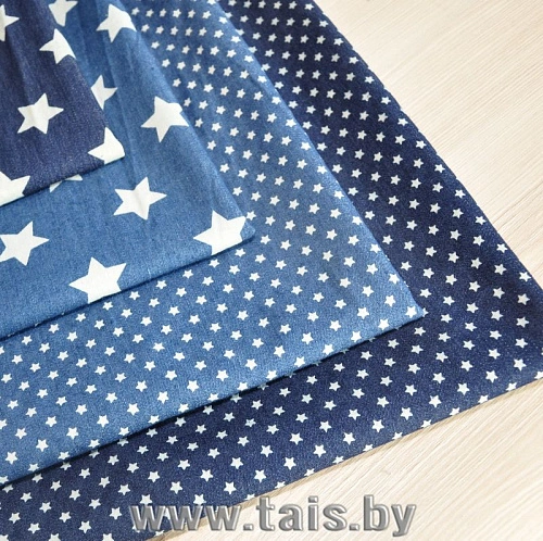 Джинс принт Звезды мелкие (светло-синий)