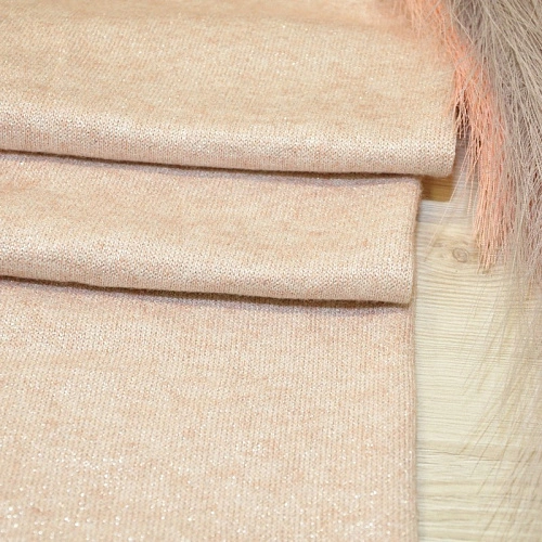 Трикотаж Ангора плотная с люрексом  (нежный розовый)