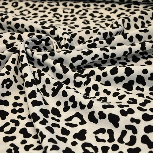 Штапель "Твил" Пятна на белом фоне