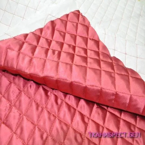 Атлас стеганый на синтепоне (темно-коралловый)