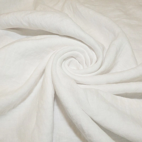 Лен умягченный с эффектом мятости (белый)