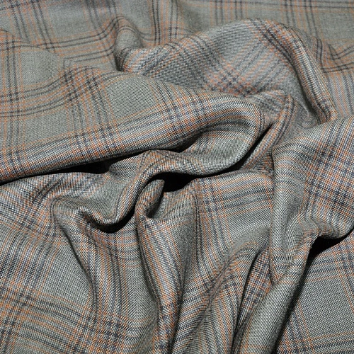 Костюмная ткань Полушерсть клетка (мох)