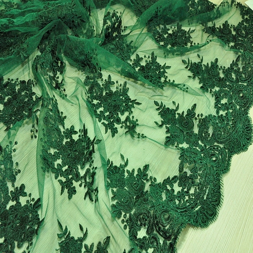 Вышивка на сетке  (изумруд)