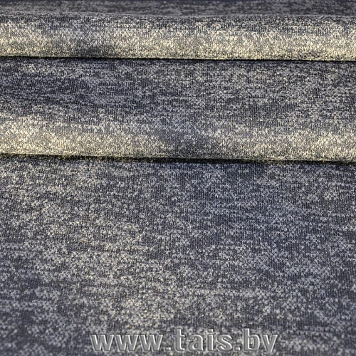 Трикотаж Ангора меланж с начесом (темно-синий)