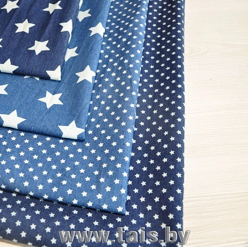 Джинс принт Звезды большие (синий)