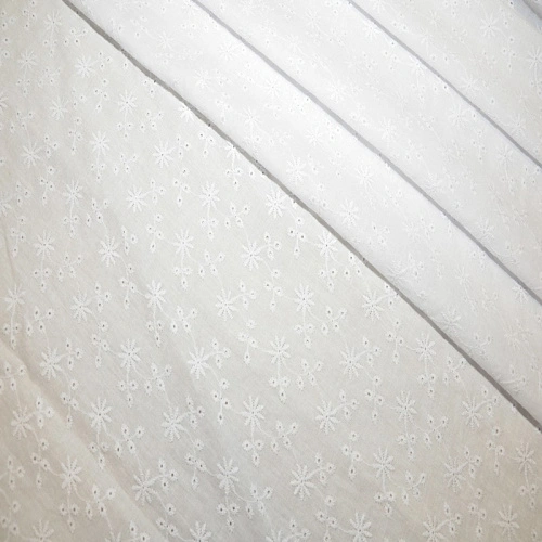 Батист вышитый, прошвацветочек мелкий (белый)