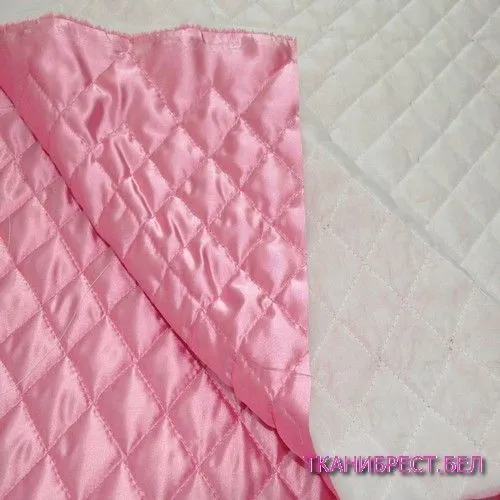 Атлас стеганый на синтепоне (розовый)