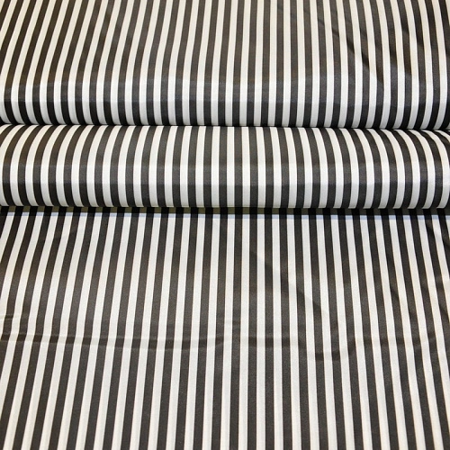 Подкладка нейлон принт полоска белый +черный