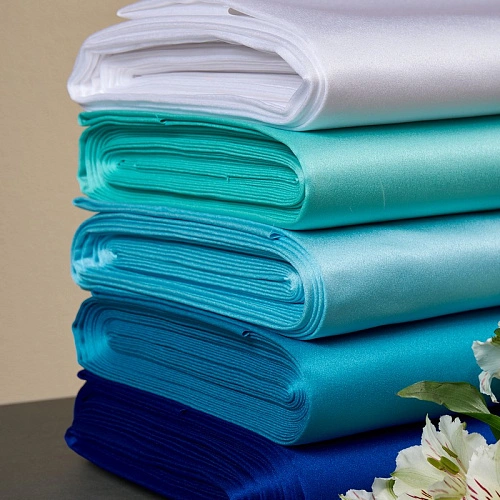 Атлас свадебный, лазурный