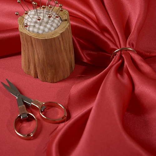 Атлас свадебный (яркий коралл)