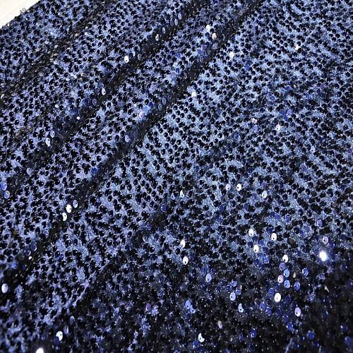 Пайетки на велюре (синий)
