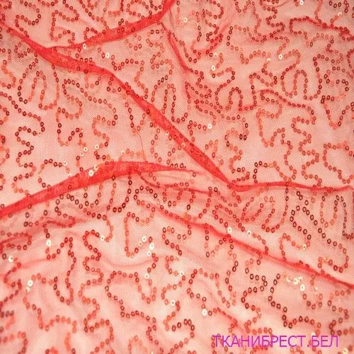Пайетки на сетке красные