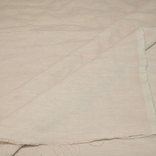 Лен умягченный с эффектом мятости (светлый беж)