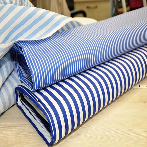 Поплин полоска  шир.1 см (голубой)