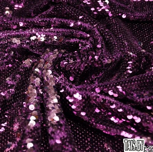 Пайеточная ткань двухцветная чешуя (сиреневый с серебром)