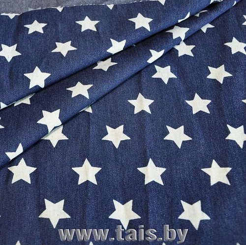Джинс принт Звезды большие (синий)