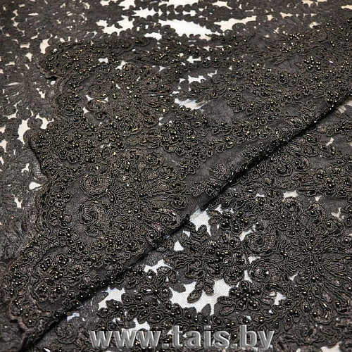 Вышивка на сетке с биссером (черный)