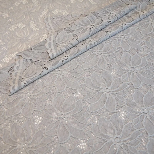 Гипюр стрейчевый с ажурным краем (серый)
