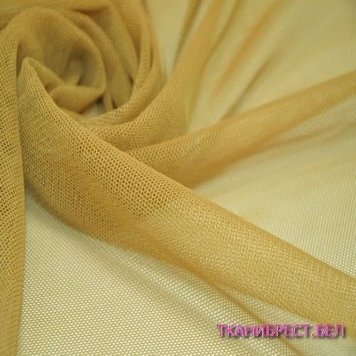 ткань Сетка стрейчевая (горчичный)