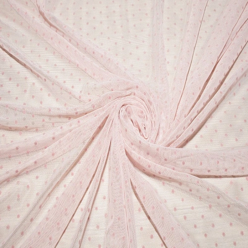 Сетка горох флок (розовая пудра)