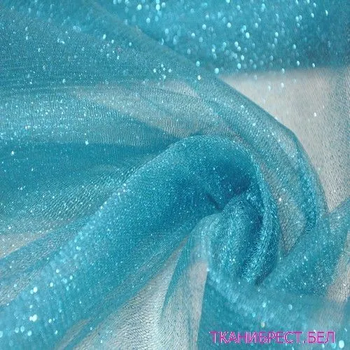 Фатин с блестками (бирюзовый)
