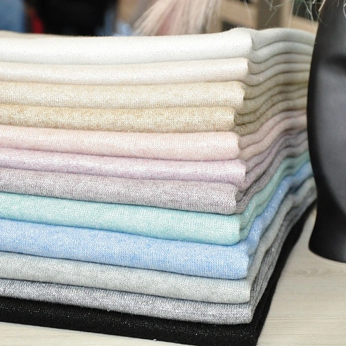 Трикотаж Ангора плотная с люрексом  (нежный розовый)