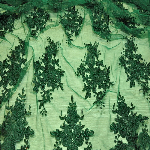 Вышивка на сетке  (изумруд)