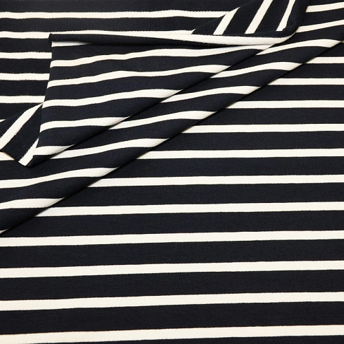 Футер 2-х нитка Полоска (темно синий фон белая полоска)