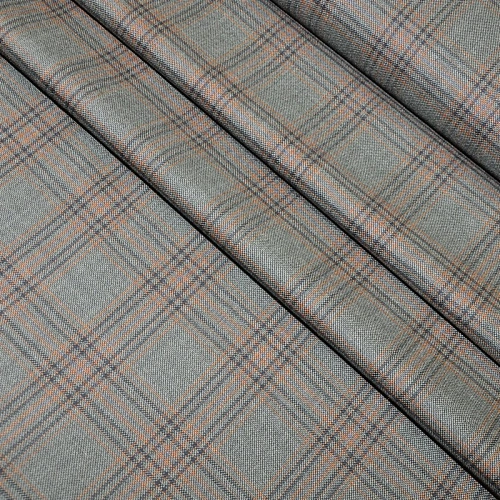 Костюмная ткань Полушерсть клетка (мох)
