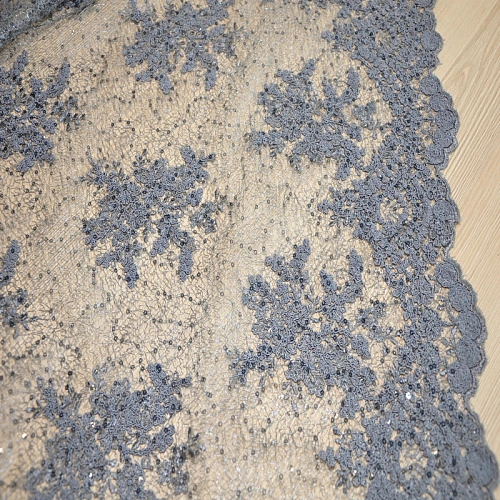 Вышивка на сетке с пайетками "Скарлет" (графит)