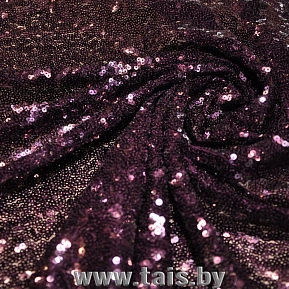 Пайетки на сетке (баклажан)