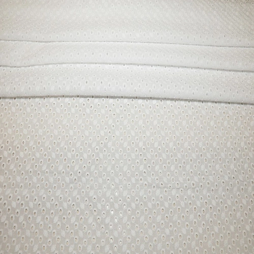 Батист вышитый, прошва листок мелкий (белый)