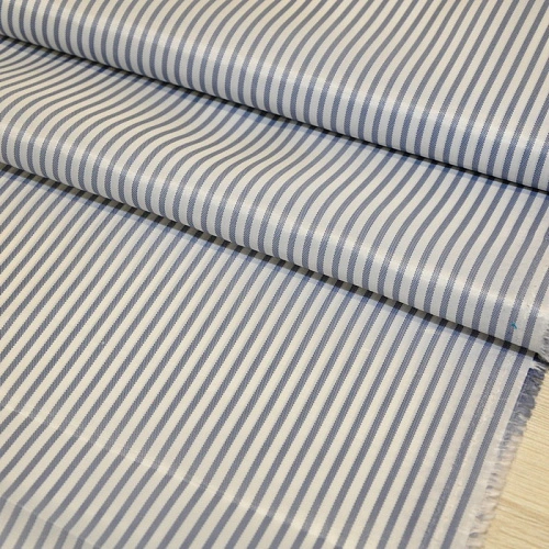 Подкладка нейлон принт полоска белый +синий