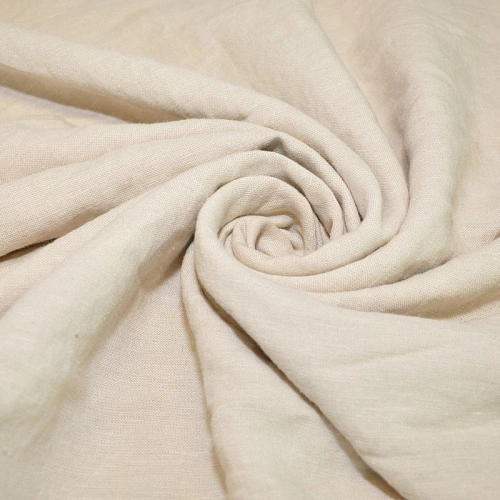 Лен умягченный с эффектом мятости (светлый беж)