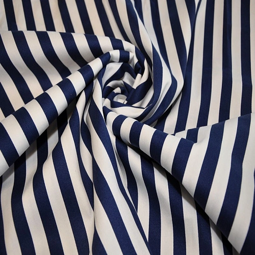 Хлопок стрейч принт " Синяя полоска ш.1,5см"