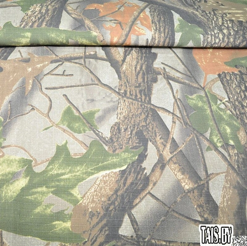 Камуфляжная ткань  "Рип стоп" (лес)