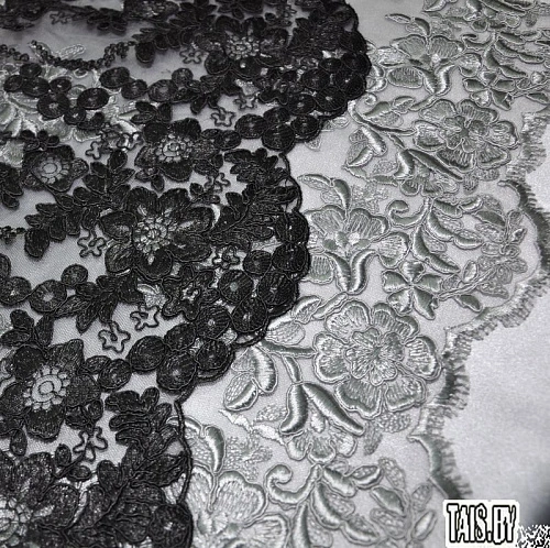 Вышивка на сетке (черный)