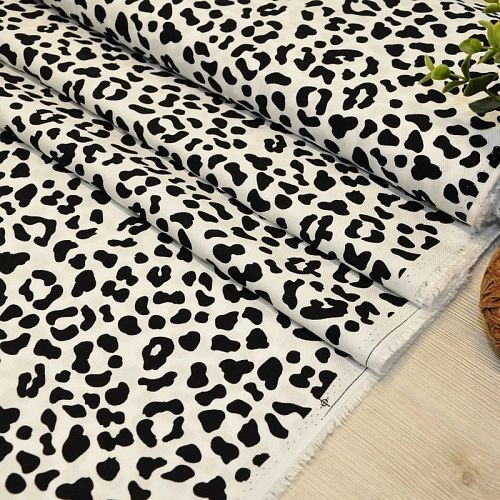 Штапель "Твил" Пятна на белом фоне