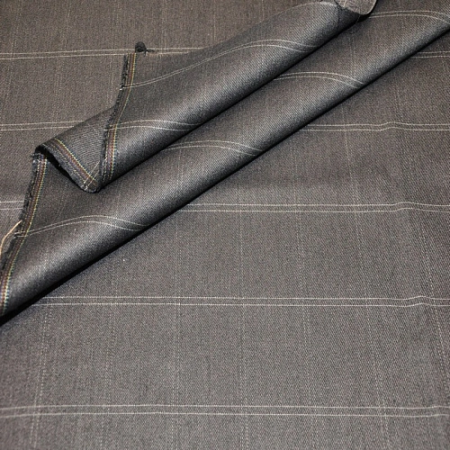 Костюмная ткань "Клетка  " (темно-серый гленчик)