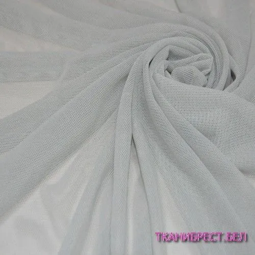 Ткань Сетка стрейчевая (светло-серый с зелёным оттенком)