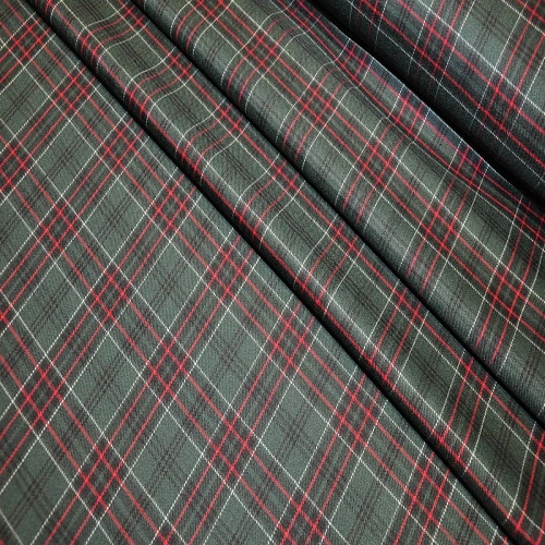 Костюмная ткань Полушерсть клетка (бутылка)