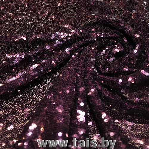 Пайетки на сетке (баклажан)