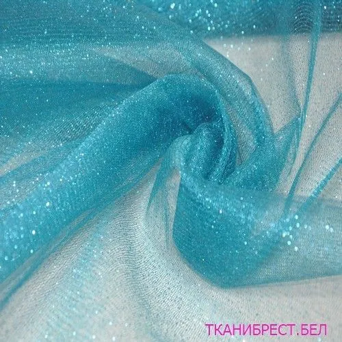 Фатин с блестками (бирюзовый)
