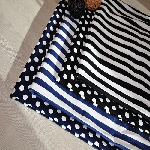 Хлопок стрейч принт " Синяя полоска ш.1,5см"