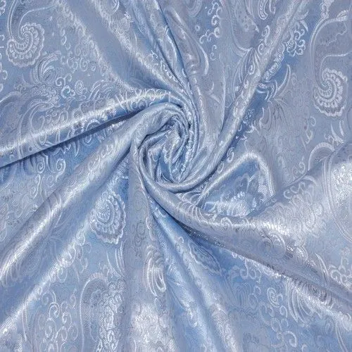 Парча жаккард (голубой с серебром)