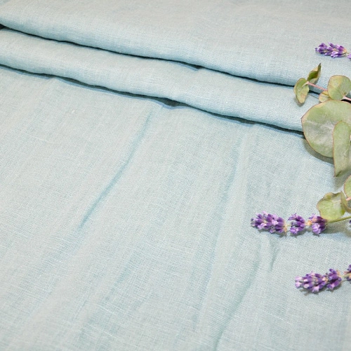 Лен умягченный с эффектом мятости (снежная мята)