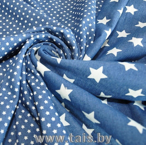 Джинс принт Звезды мелкие (светло-синий)