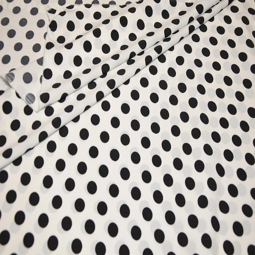 Супер-софт принт "Черные горошек на белом фоне"